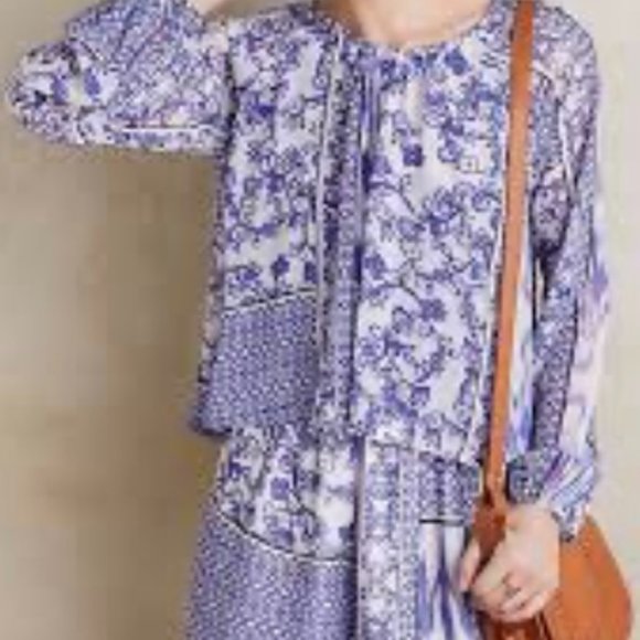 Anthropologie Two Arrows Paisley Purple Romper, Womens L - Picture 2 of 4